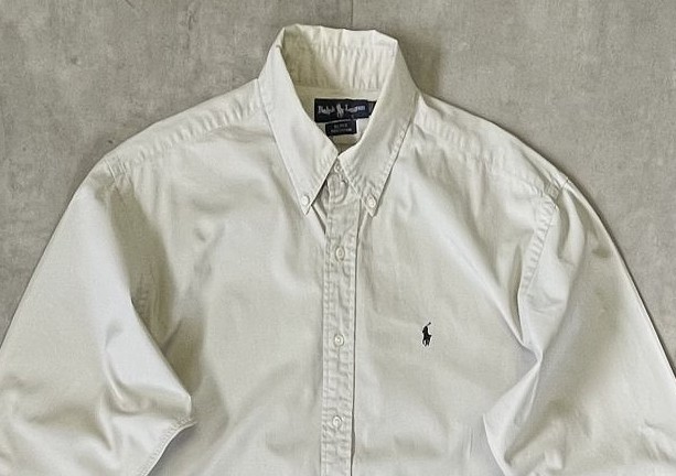 画像: 90'S RALPH LAUREN "BLAKE" ツイル BDシャツ ベージュ (VINTAGE)