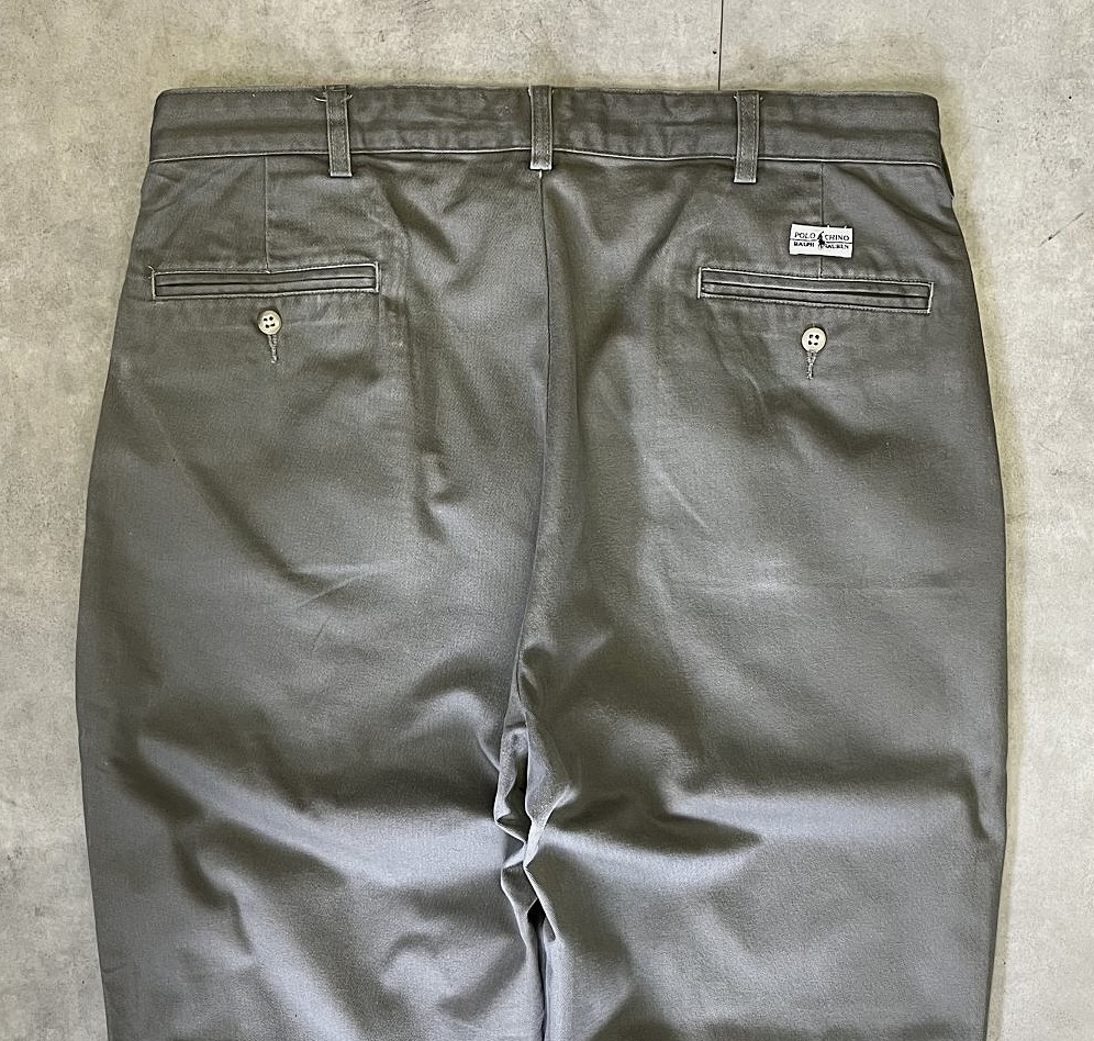 画像: 90'S RALPH LAUREN "ANDREW PANT" ツープリーツ チノパンツ カーキ (VINTAGE)