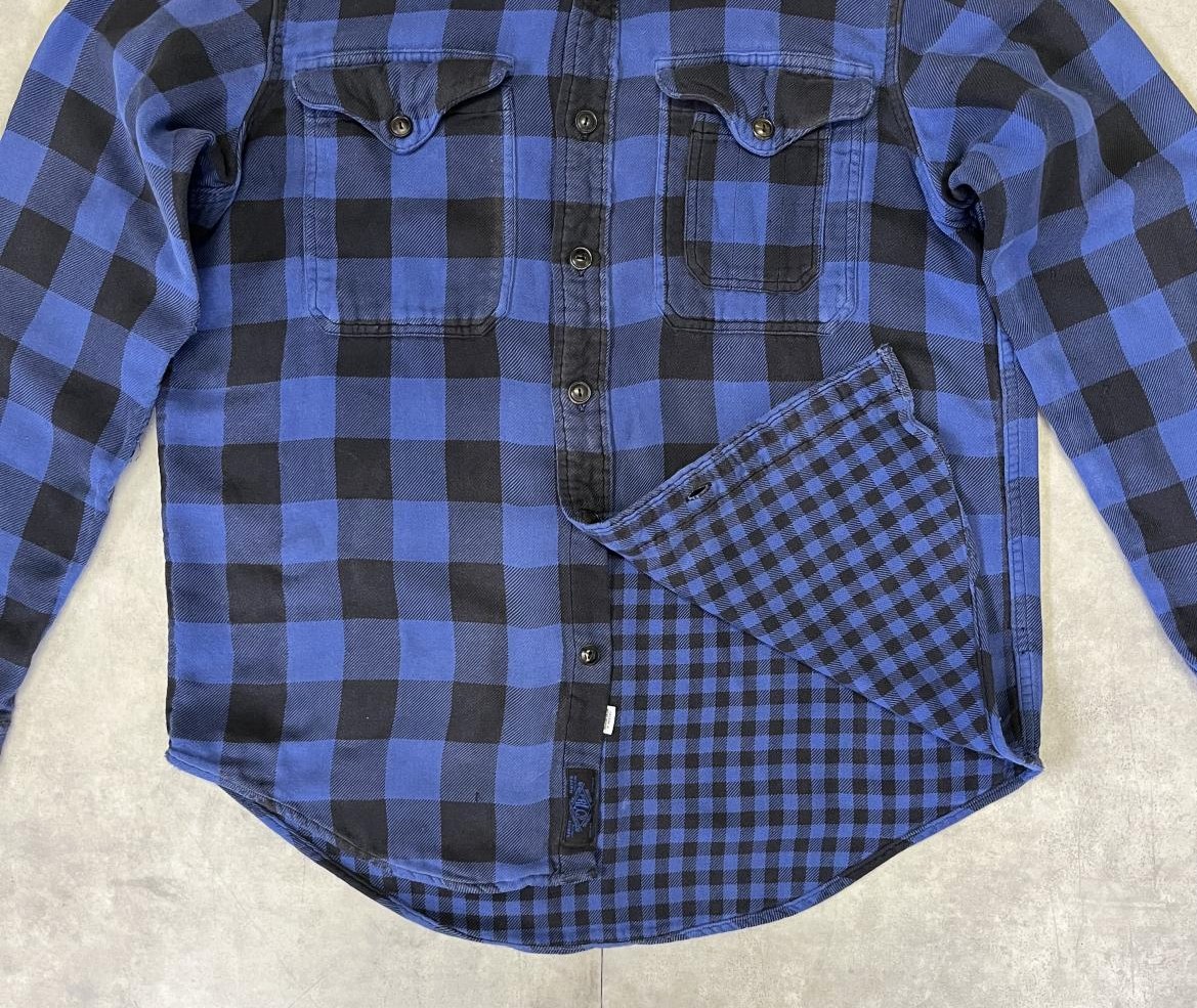 画像: 90'S RALPH LAUREN チンスト付き ダブルフェイス フランネル ワークシャツ チェック柄 (VINTAGE)