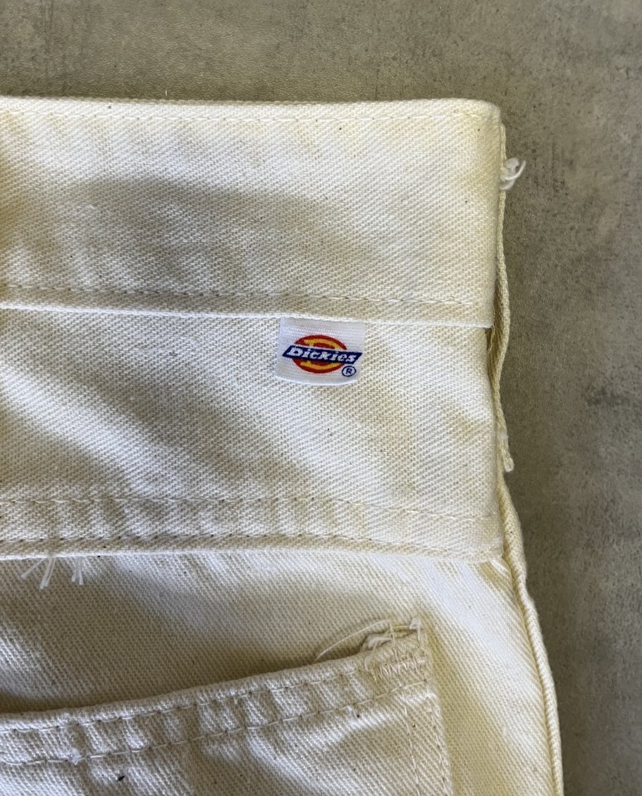 画像2: 80'S DICKIES チビタグ ペインターパンツ 42TALONジップ オフホワイト W38L32 USA製 (VINTAGE)