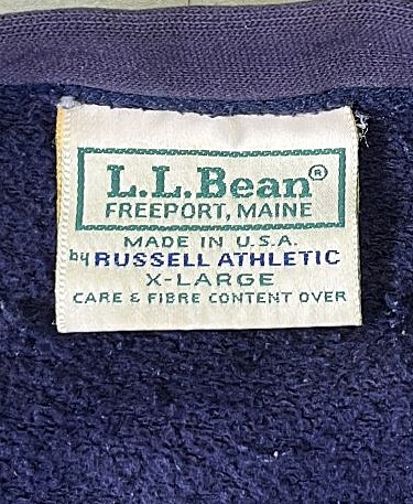 画像2: 80'S LL Bean by RUSSELL ATHLETIC スウェットカーディガン ナス紺 USA製 (VINTAGE)