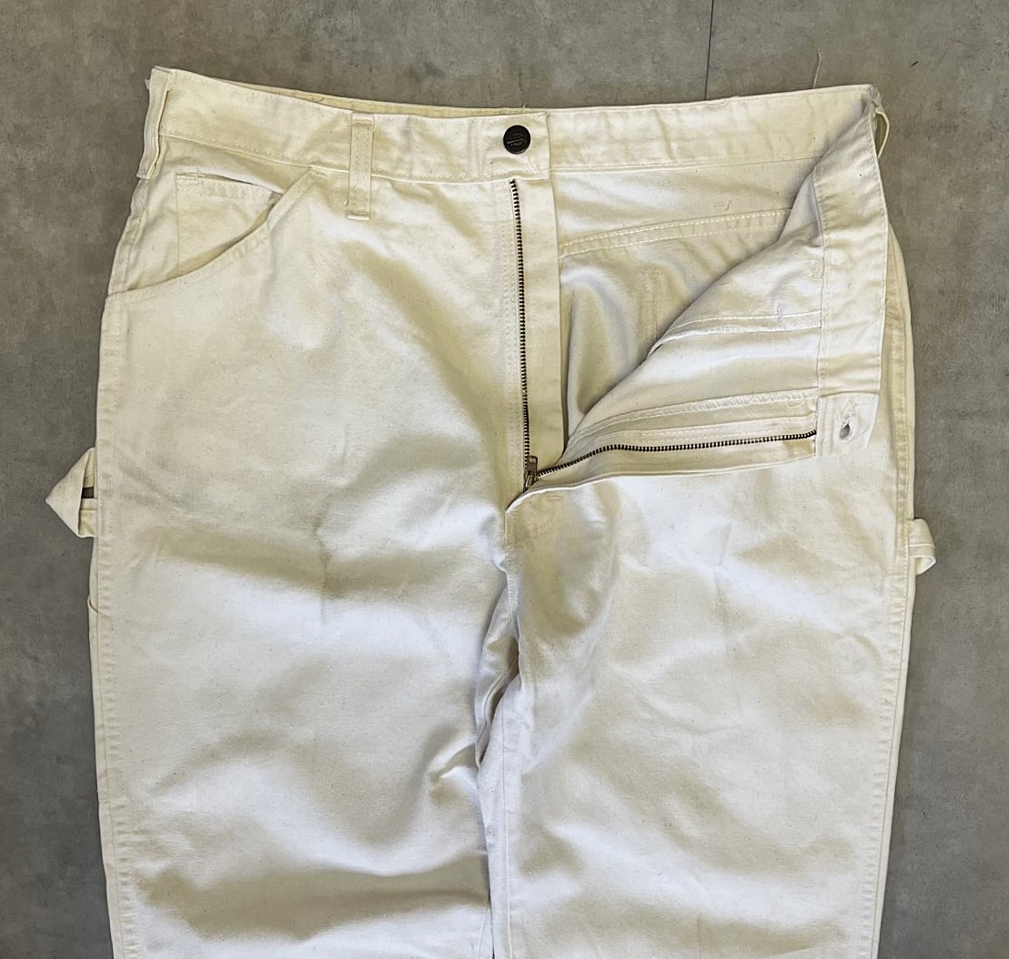 画像: 80'S DICKIES チビタグ ペインターパンツ 42TALONジップ オフホワイト W38L32 USA製 (VINTAGE)