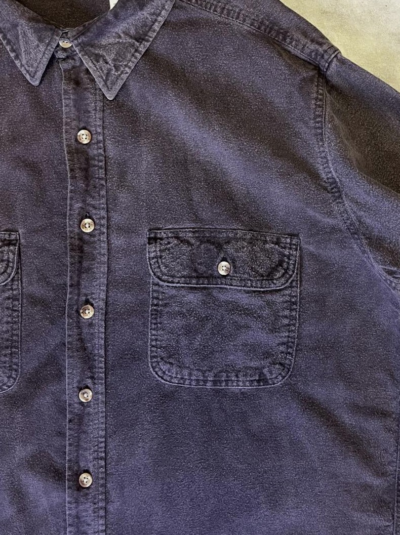 画像: 90'S FIVE BROTHER シャモアクロス ワークシャツ フェードブラック (VINTAGE)