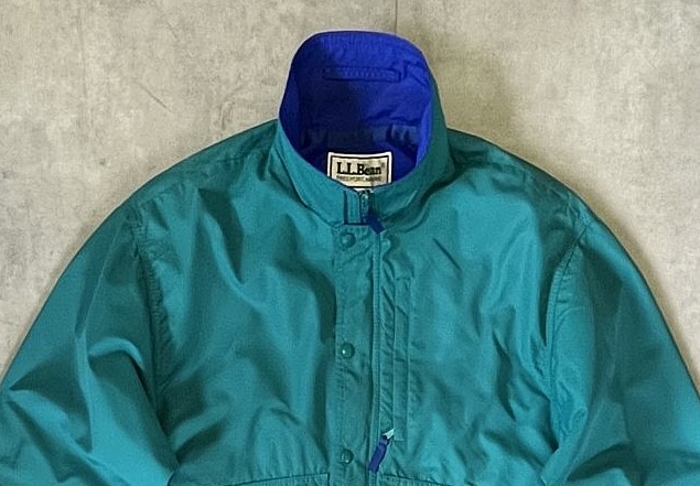 画像: 90'S LL Bean ナイロン バギーズジャケット グリーン/ブルー USA製 (VINTAGE)