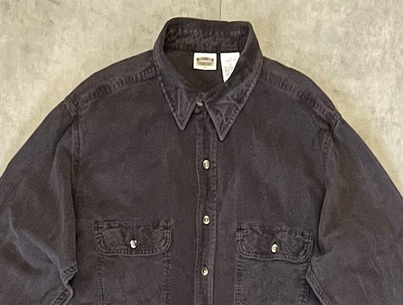 画像: 90'S FIVE BROTHER シャモアクロス ワークシャツ フェードブラック (VINTAGE)