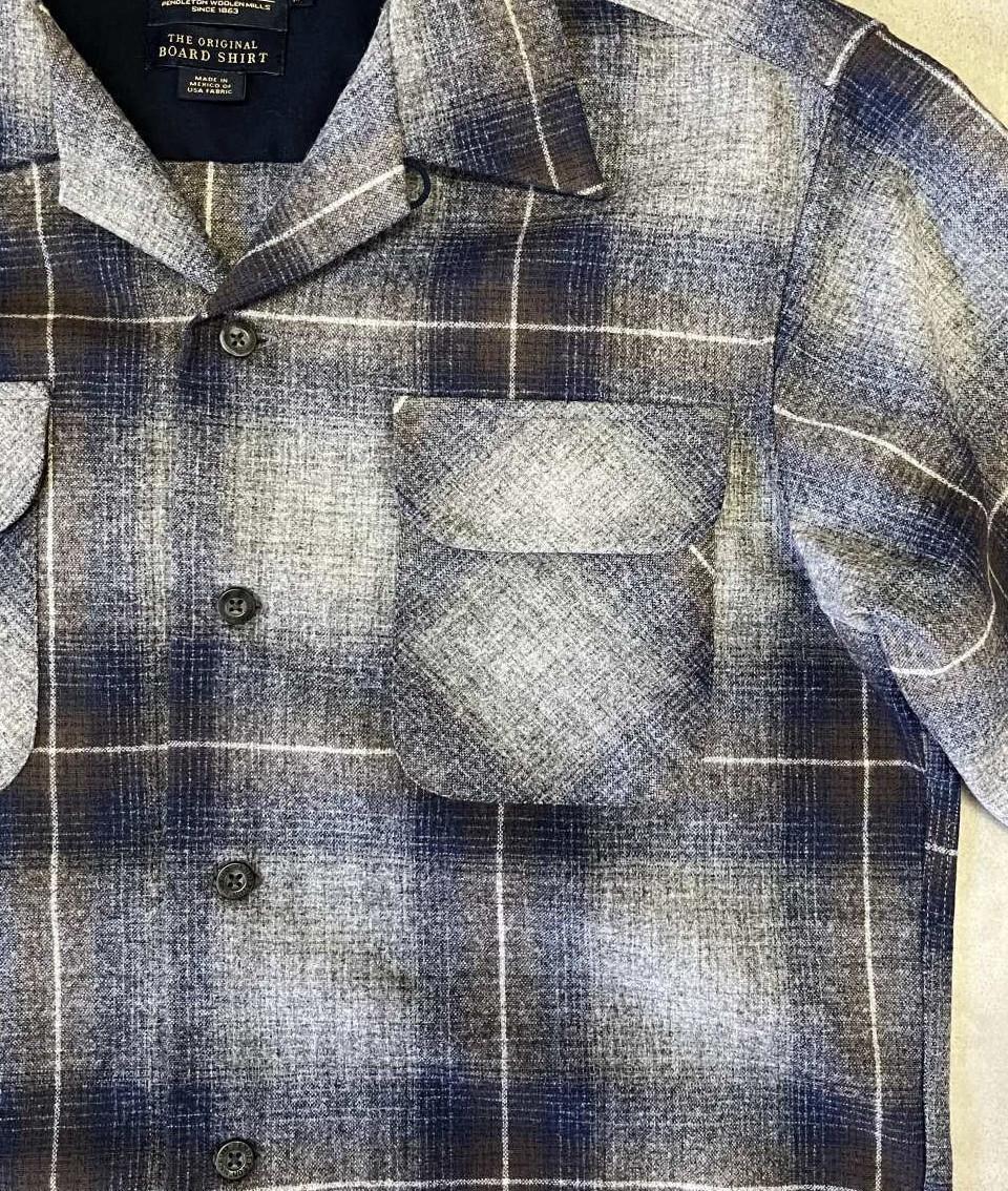 画像: 00'S PENDLETON "BOARD SHIRT" ウール オープンカラーシャツ オンブレチェック (DEADSTOCK)