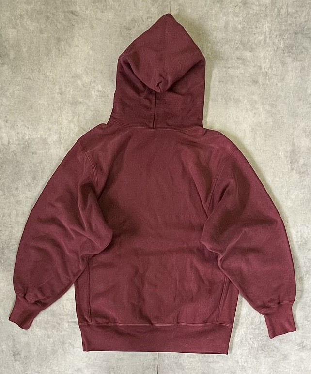 画像4: 90'S CHAMPION 刺繍タグ リバースウィーブ パーカー バーガンディ USA製 (VINTAGE)