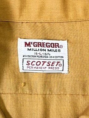 画像2: 70'S McGREGOR "SCOTSET" オープンカラーシャツ オレンジ (VINTAGE)