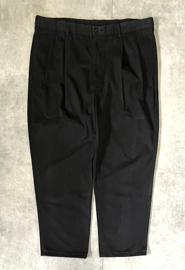 画像1: 90'S RALPH LAUREN ツープリーツ チノパンツ ブラック W40L30 (VINTAGE)