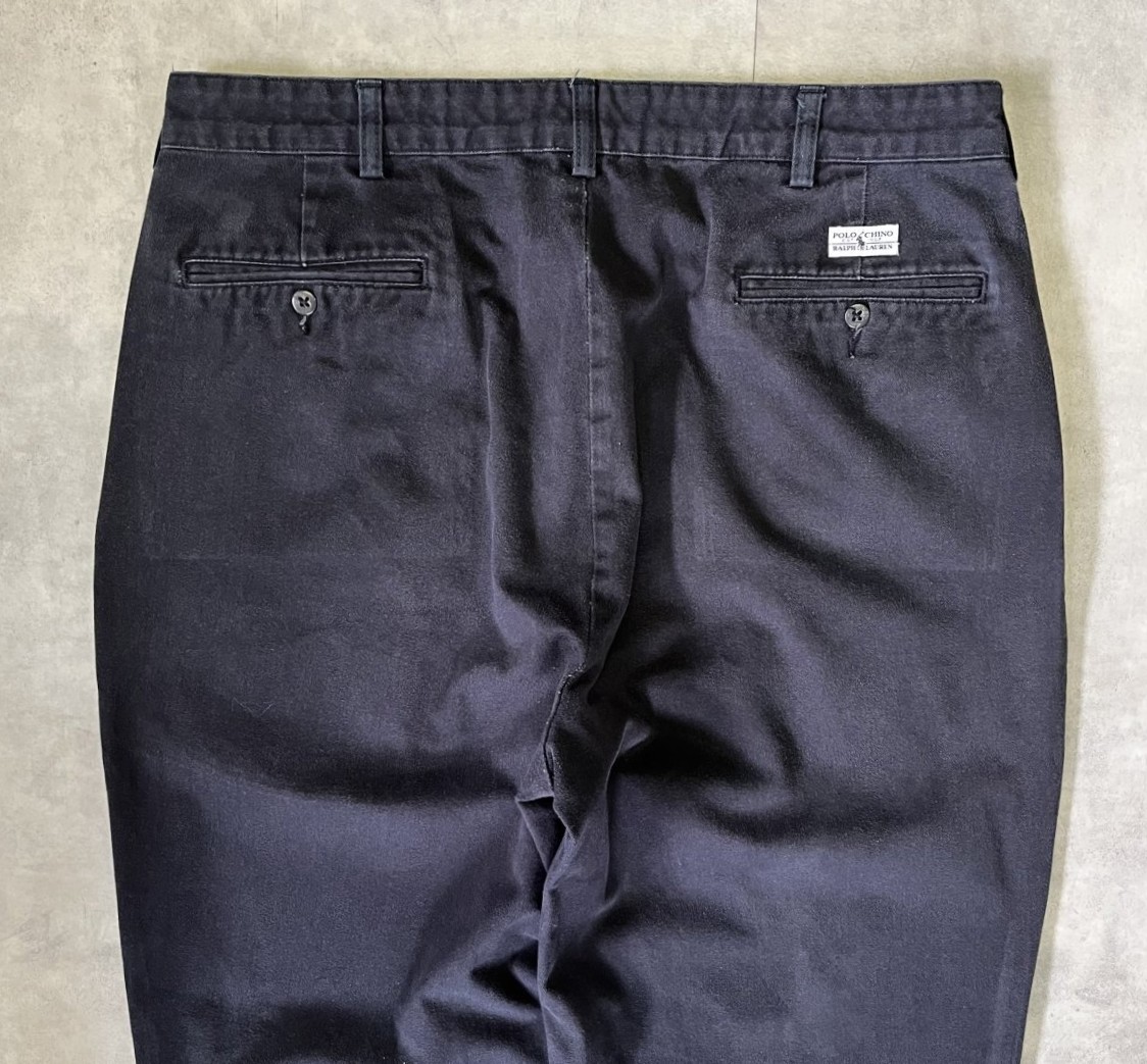 画像: 90'S RALPH LAUREN "ANDREW PANT" ツープリーツ チノパンツ ブラック W36L30 (VINTAGE)
