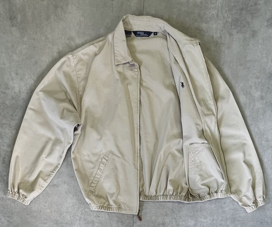 画像4: 80'S RALPH LAUREN 三角タグ チンスト付き ドリズラージャケット ベージュ USA製 (VINTAGE)