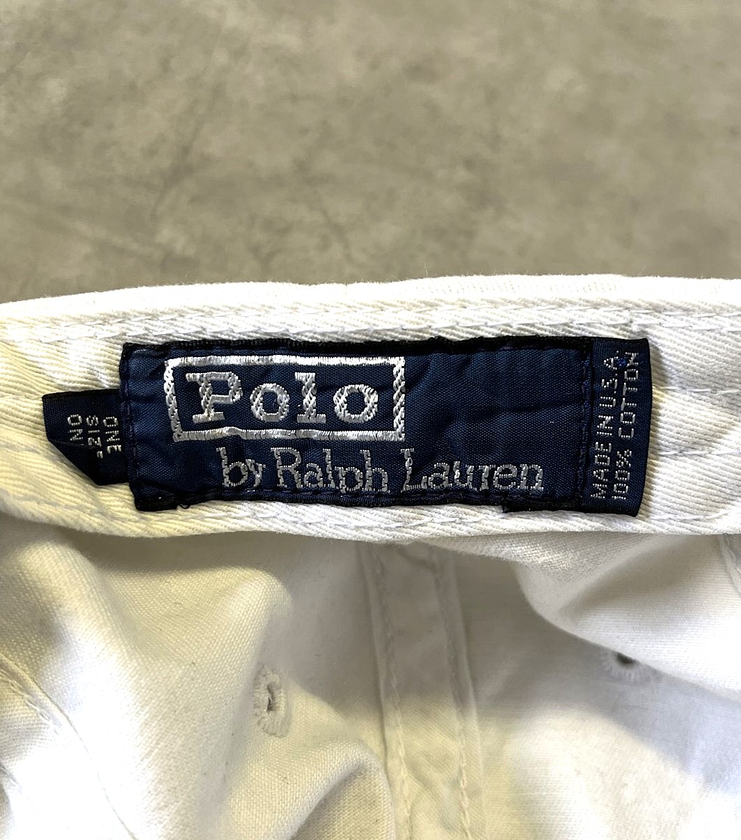 画像6: 90'S RALPH LAUREN ロゴ刺繍 ベースボールキャップ ツートンカラー USA製 (VINTAGE)
