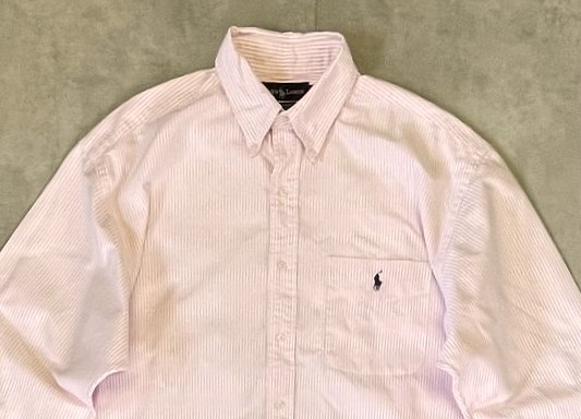 画像: 90'S RALPH LAUREN "BIG SHIRT" オックスフォード BDシャツ ストライプ (VINTAGE)