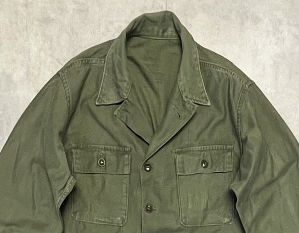 画像: 50'S アメリカ軍 US ARMY "1st MODEL" OG107 コットンサテン ユーティリティシャツ (VINTAGE)