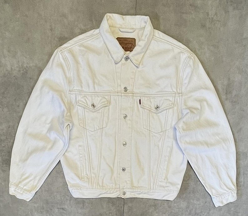 画像1: 90'S LEVIS "70503" スモールe 4thモデル デニムジャケット ホワイト チュニジア製 (VINTAGE)