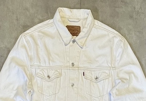 画像: 90'S LEVIS "70503" スモールe 4thモデル デニムジャケット ホワイト チュニジア製 (VINTAGE)