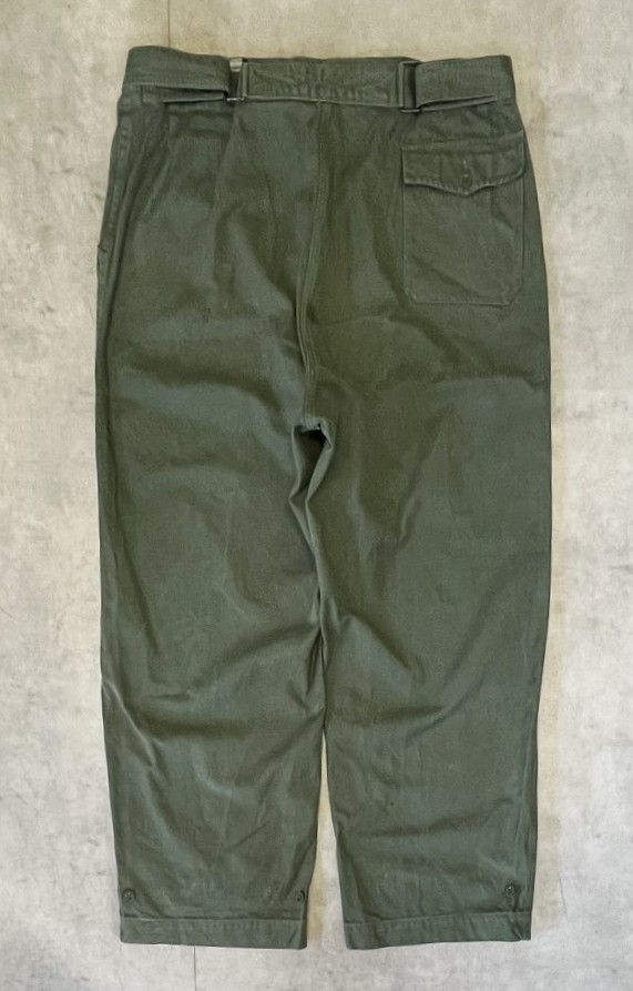 画像5: 50'S フランス軍 ベルト付き メカニックワークパンツ ECLAIRダブルジップ (VINTAGE)