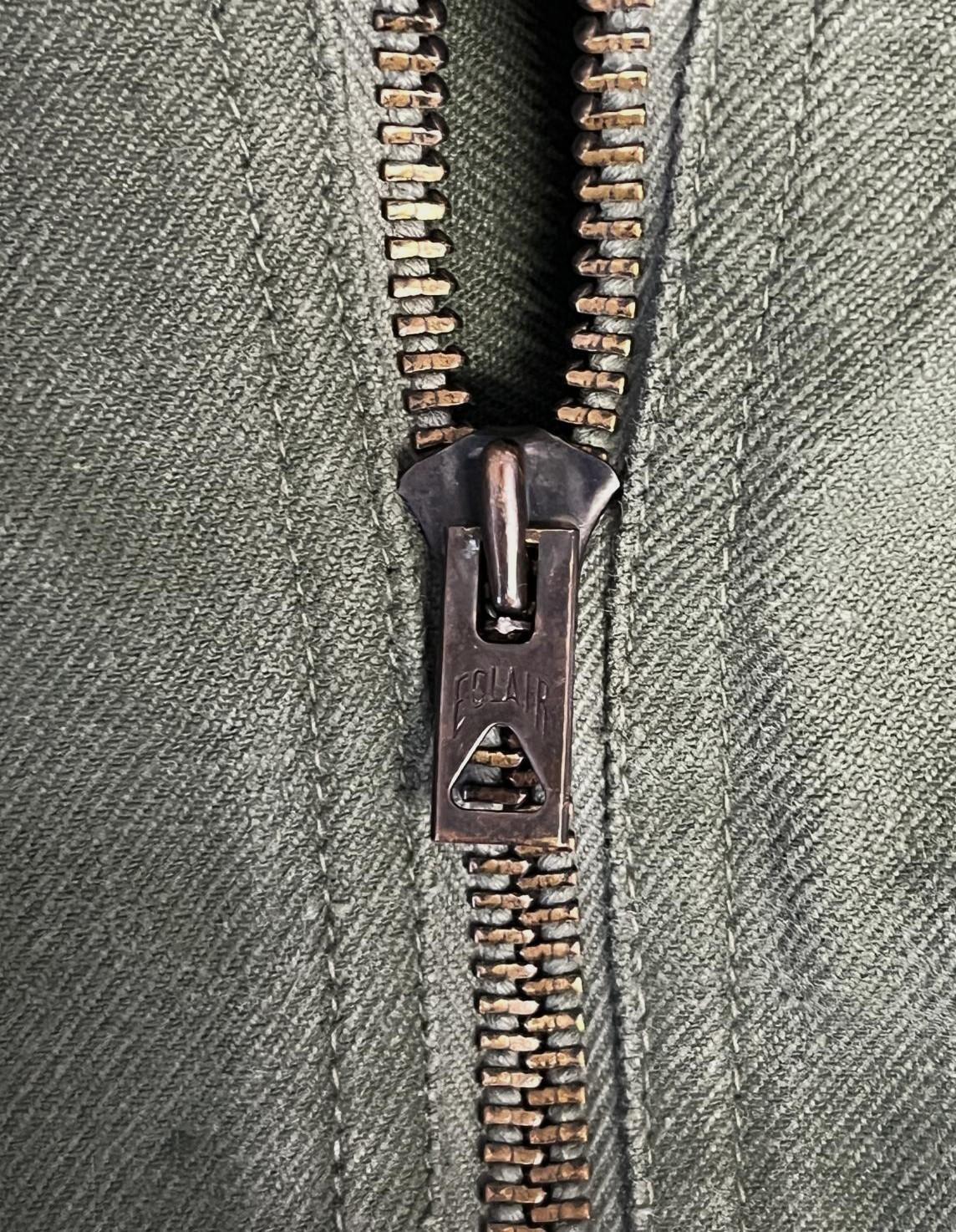 画像3: 50'S フランス軍 ベルト付き メカニックワークパンツ ECLAIRダブルジップ (VINTAGE)