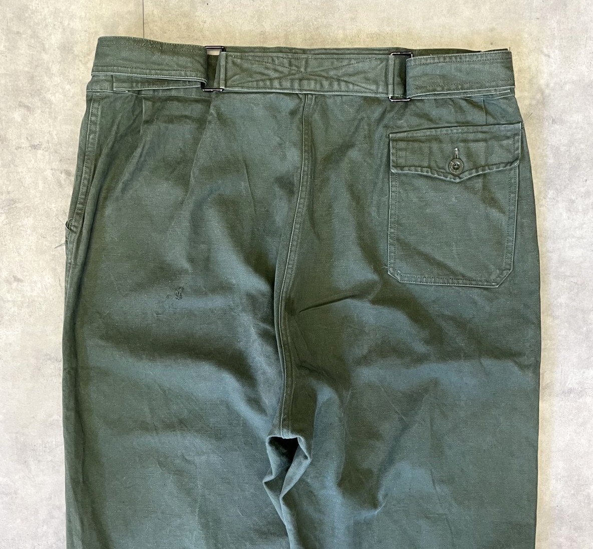 画像: 50'S フランス軍 ベルト付き メカニックワークパンツ ECLAIRダブルジップ (VINTAGE)