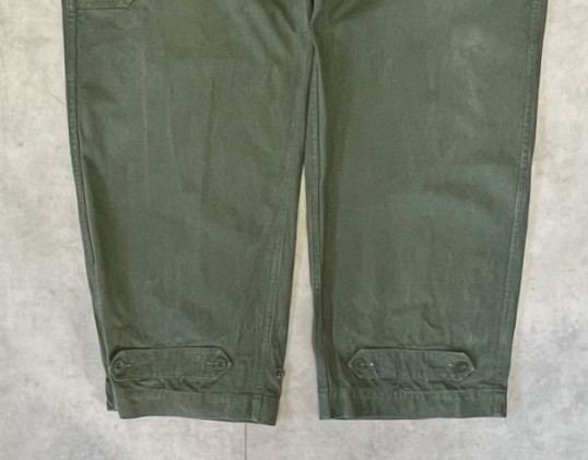 画像: 50'S フランス軍 ベルト付き メカニックワークパンツ ECLAIRダブルジップ (VINTAGE)