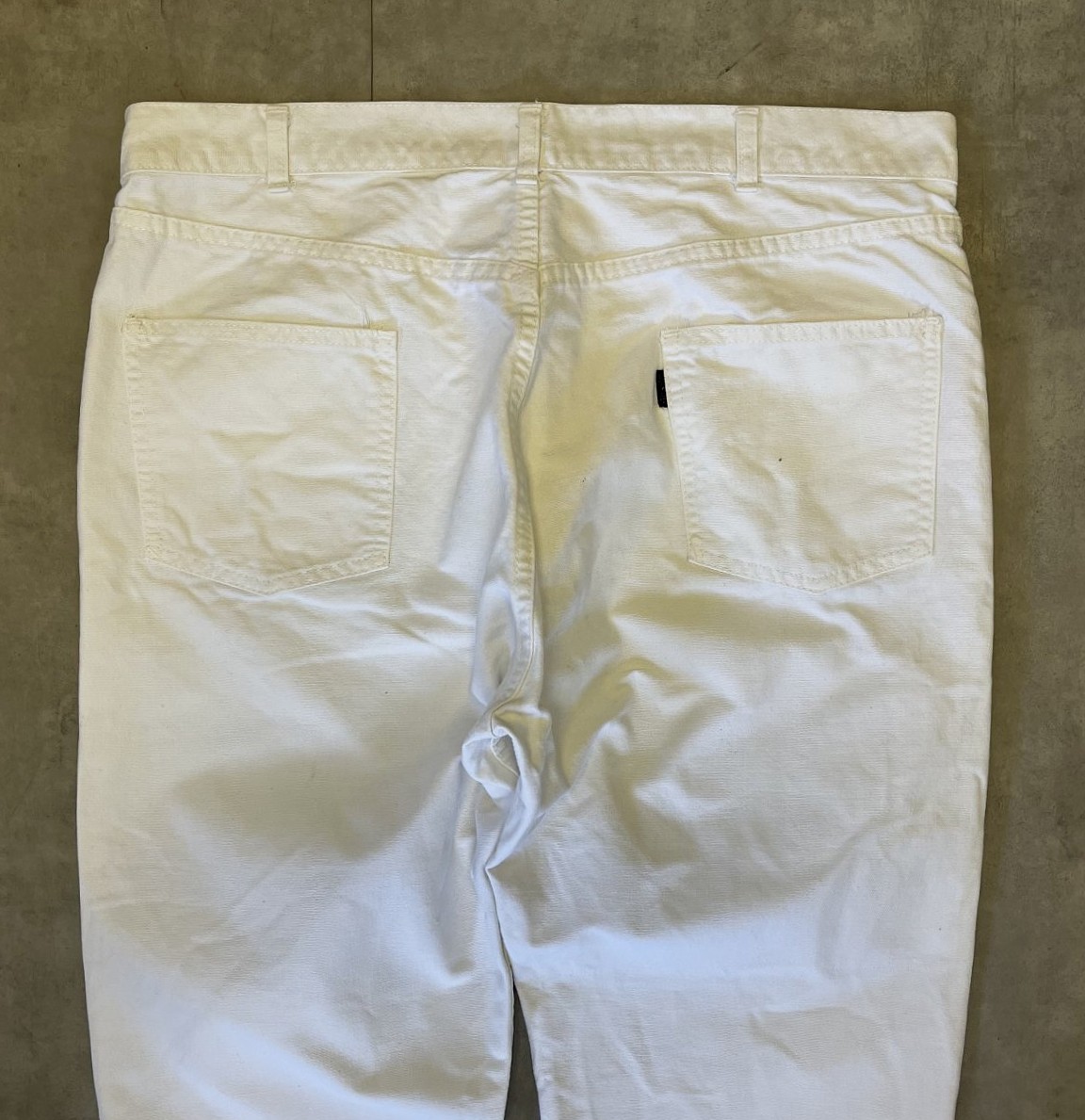 画像: 70'S LEVIS "STA-PREST" 黒タブ BIG E ボタン裏1 ホップサック スタプレストパンツ ホワイト 42TALONジップ USA製 (VINTAGE)
