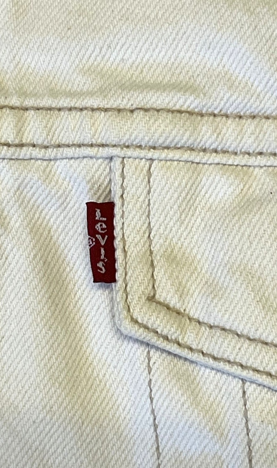 画像: 90'S LEVIS "70503" スモールe 4thモデル デニムジャケット ホワイト チュニジア製 (VINTAGE)
