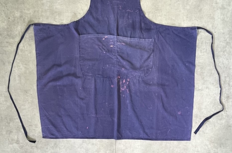 画像: ユーロヴィンテージ コットンツイル ポケット付き エプロン ナス紺 (VINTAGE)