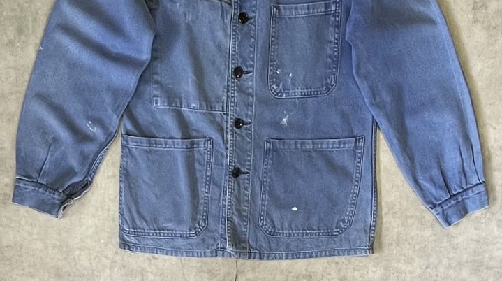 画像: 80'S UNKNOWN フレンチワーク カバーオール フェードブルー (VINTAGE)