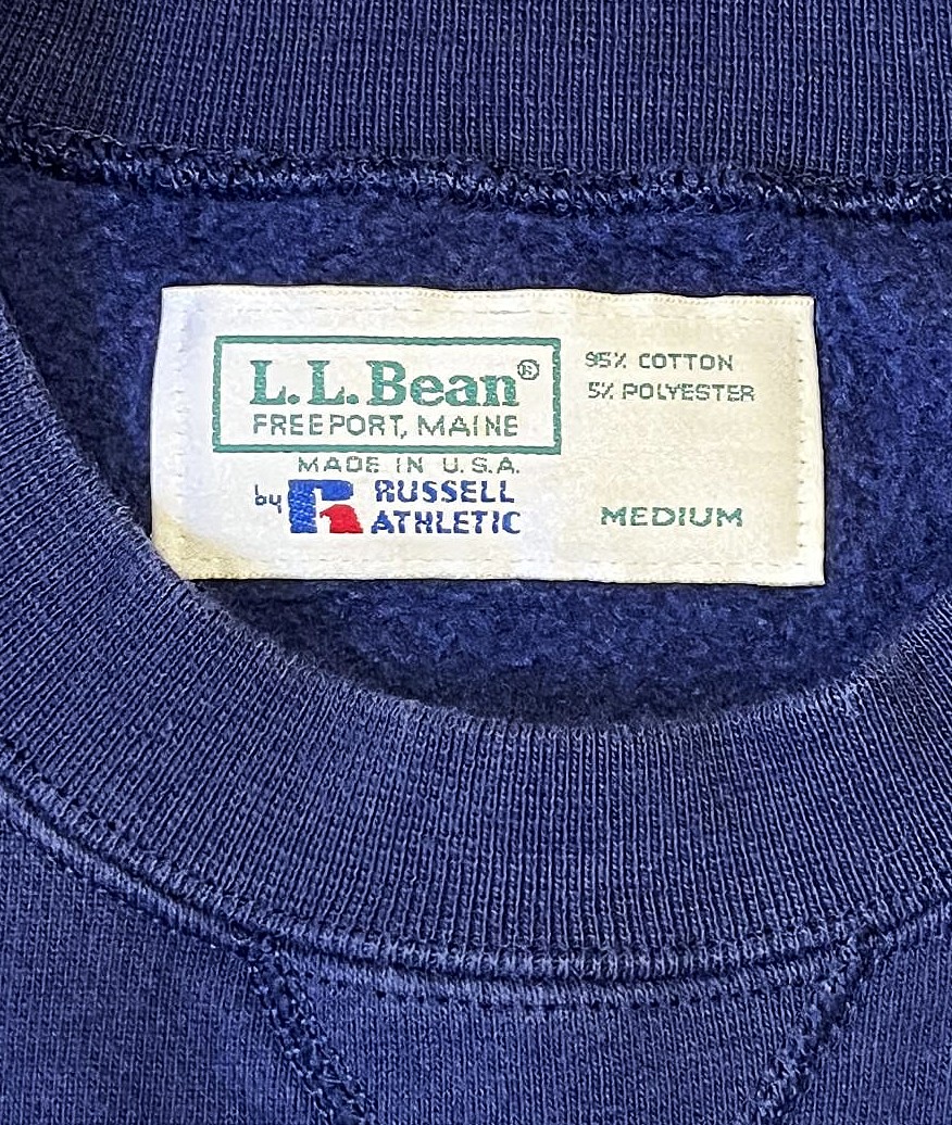 画像2: 80'S LL Bean by RUSSELL ATHLETIC 前Vガゼット スウェットシャツ ネイビー USA製 (VINTAGE)