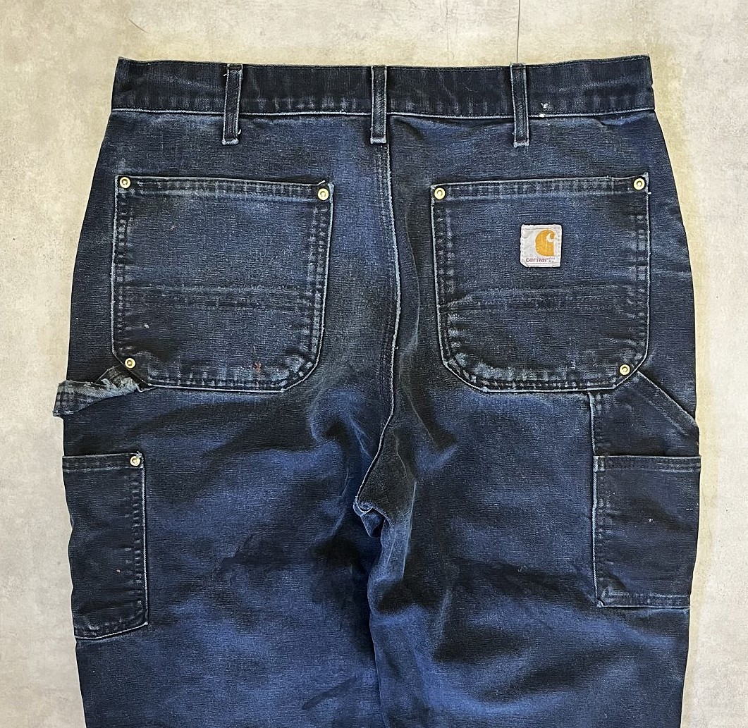 画像: CARHARTT ダブルニー ダック ペインターパンツ ブラック W33L32 USA製 (VINTAGE)