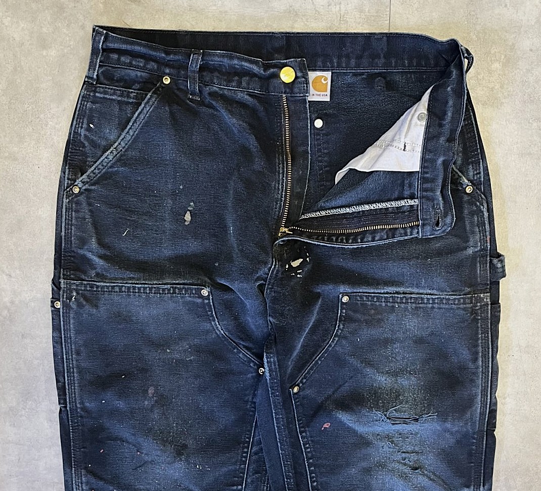 画像: CARHARTT ダブルニー ダック ペインターパンツ ブラック W33L32 USA製 (VINTAGE)