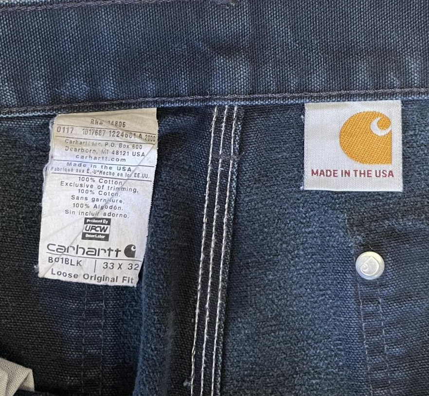 画像2: CARHARTT ダブルニー ダック ペインターパンツ ブラック W33L32 USA製 (VINTAGE)