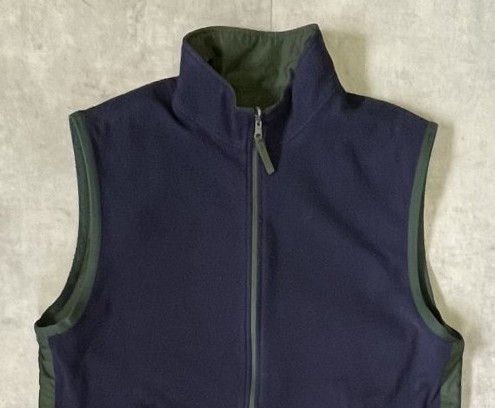 画像: 00'S GAP 旧タグ リバーシブル ナイロン/フリース ベスト ダークグリーン/ネイビー (VINTAGE)
