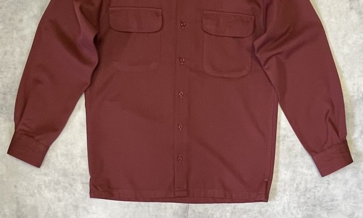 画像: 90'S PENDLETON ウールギャバジン ボックスシャツ ボルドー (VINTAGE)