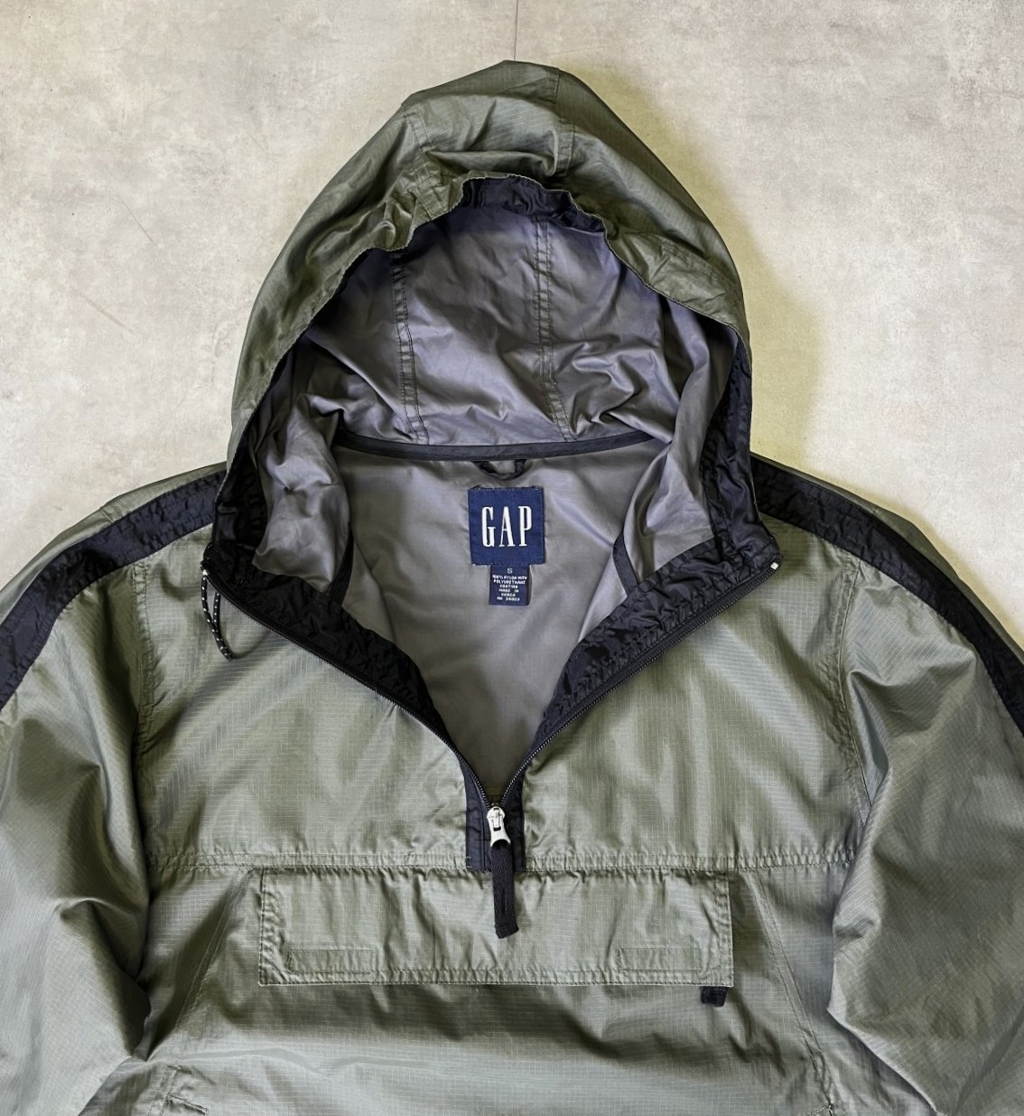 画像3: 90'S VINTAGE GAP by SEAN WOTHERSPOON 旧タグ ナイロン アノラック オリーブ/ブラック (VINTAGE)