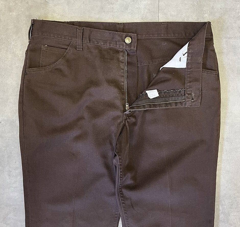 画像: 70'S Lee 200 カツラギ ブーツカット 42TALONジップ ブラウン USA製 (VINTAGE)