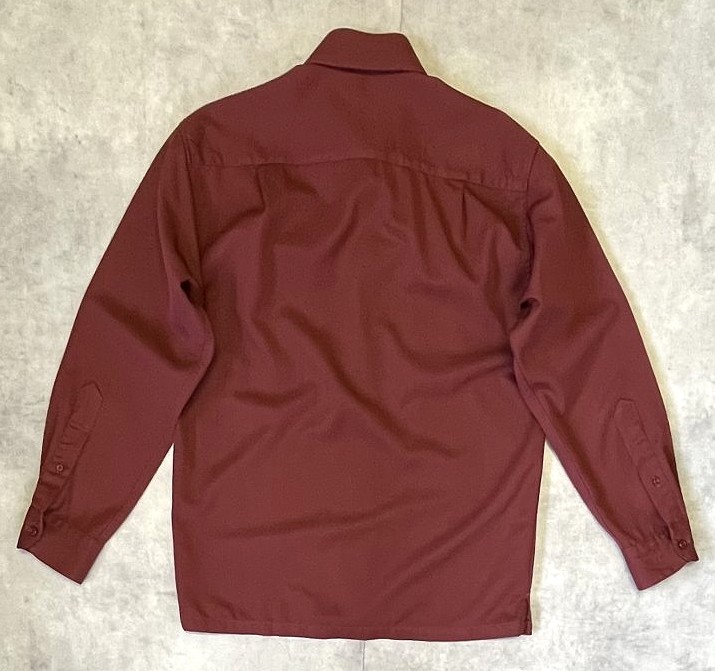 画像3: 90'S PENDLETON ウールギャバジン ボックスシャツ ボルドー (VINTAGE)
