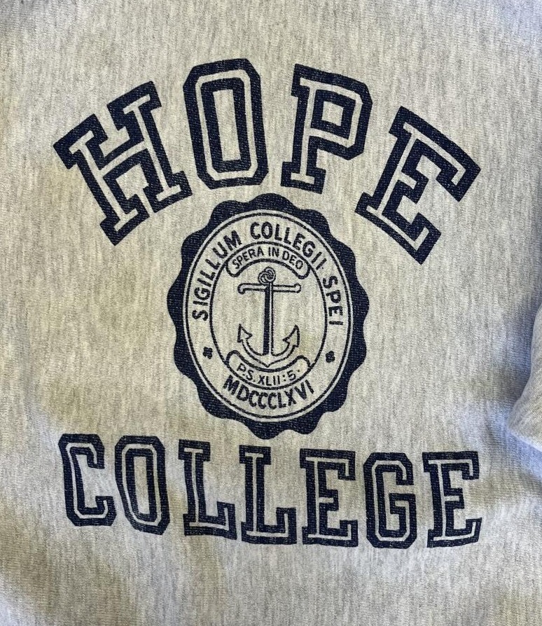 画像3: 90'S CHAMPION "HOPE COLLEGE" 刺繍タグ 染み込み三段プリント リバースウィーブ グレー メキシコ製 (VINTAGE)