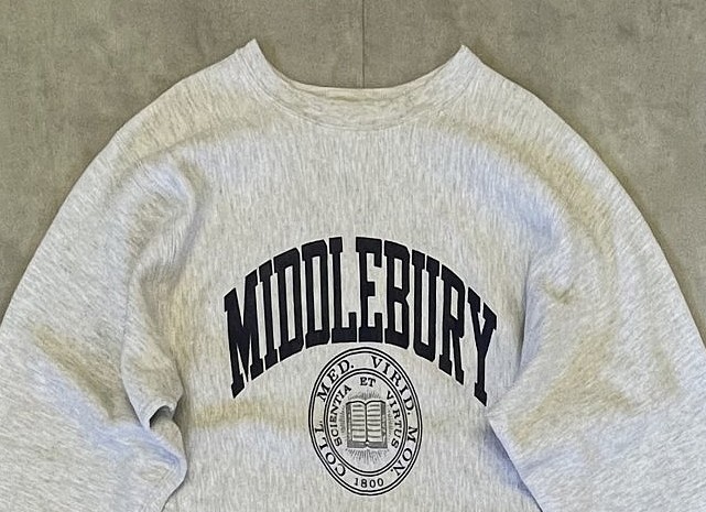 画像: 90'S CHAMPION "MIDDLEBURY" 刺繍タグ リバースウィーブ グレー USA製 (VINTAGE)