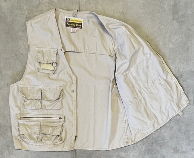 画像3: 80'S WILD LIFE BRAND フロント10ポケット フィッシングベスト ベージュ (VINTAGE)