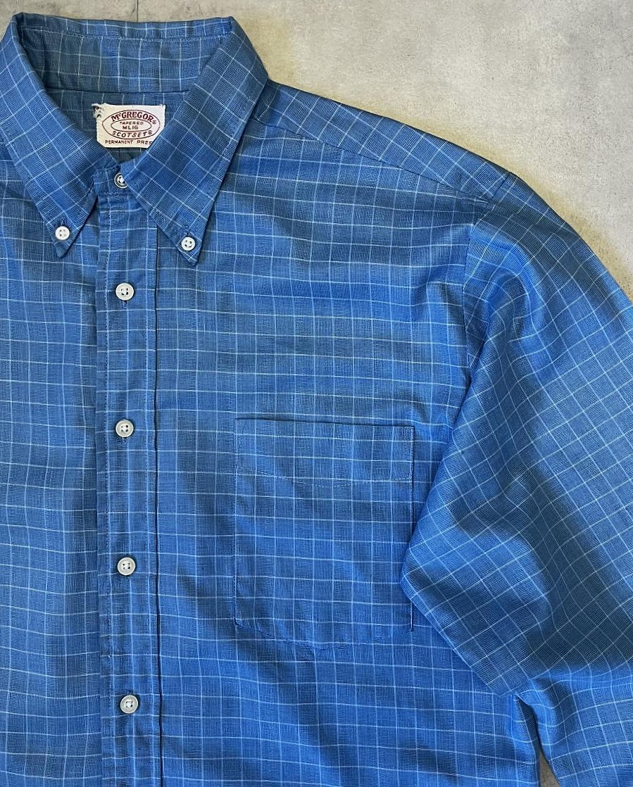 画像: 70'S McGREGOR "SCOTSET" コットン/ポリ BDシャツ グラフチェック (VINTAGE)
