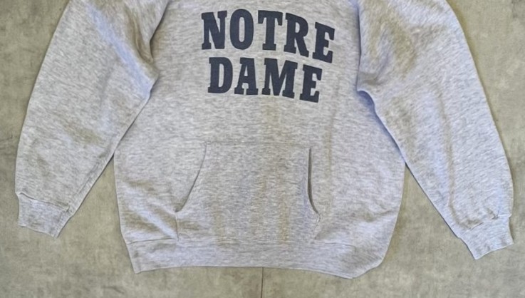 画像: 80'S CHAMPION "NOTRE DAME" トリコタグ 染み込みプリント パーカー グレー USA製 (VINTAGE)