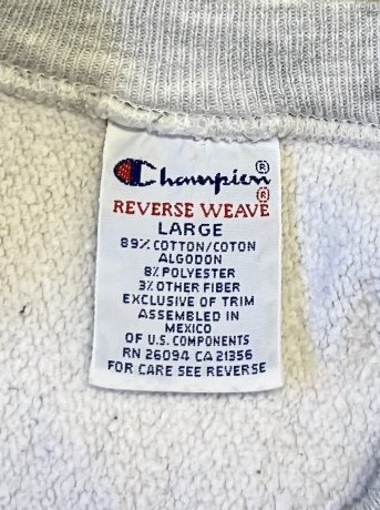 画像2: 90'S CHAMPION "HOPE COLLEGE" 刺繍タグ 染み込み三段プリント リバースウィーブ グレー メキシコ製 (VINTAGE)