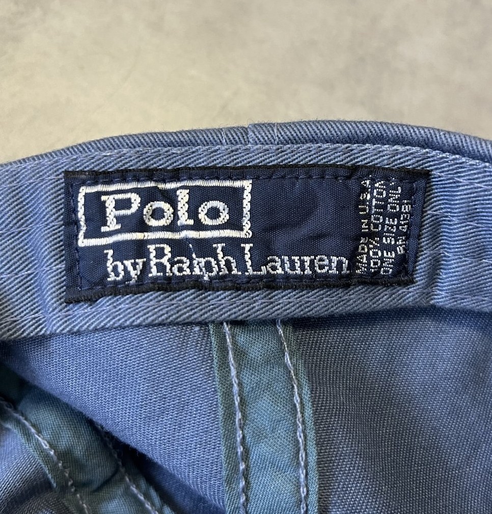 画像6: 90'S RALPH LAUREN ロゴ刺繍 ベースボールキャップ ツートンカラー USA製 (VINTAGE)