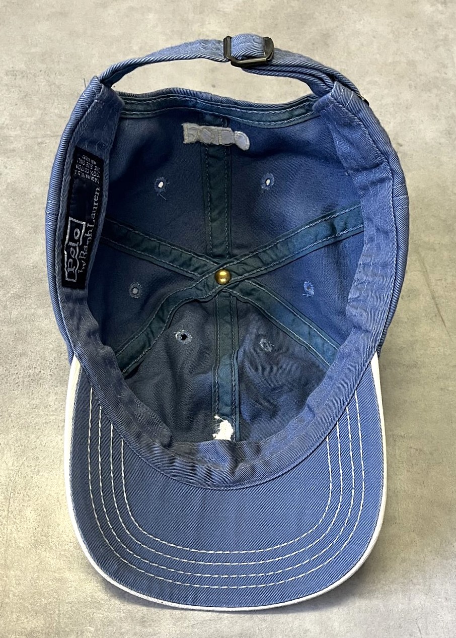 画像5: 90'S RALPH LAUREN ロゴ刺繍 ベースボールキャップ ツートンカラー USA製 (VINTAGE)