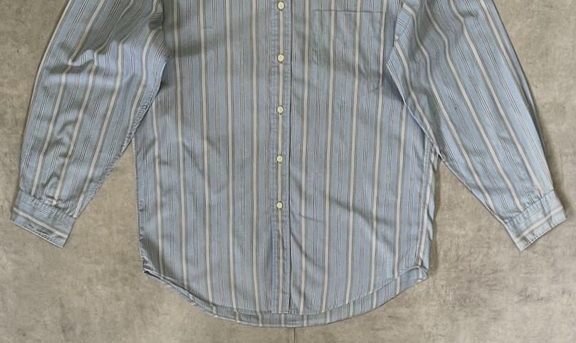 画像: 90'S J.CREW 旧タグ ポプリン バンドカラーシャツ ストライプ (VINTAGE)