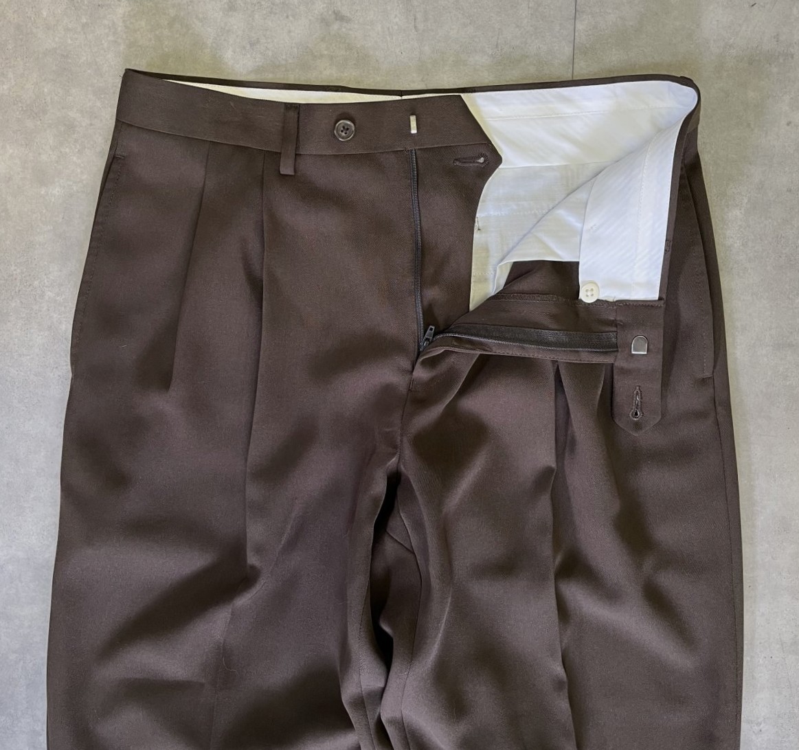 画像: 90'S RALPH LAUREN ツープリーツ ウール スラックス ブラウン (VINTAGE)