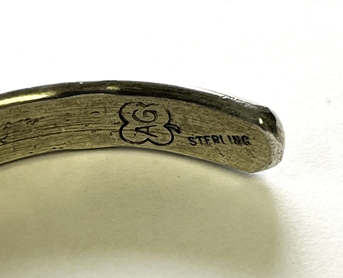 画像5: ナバホ族 インディアンジュエリー "ARNOLD GOODLUCK" スタンプワーク シルバー バングル (NEW)