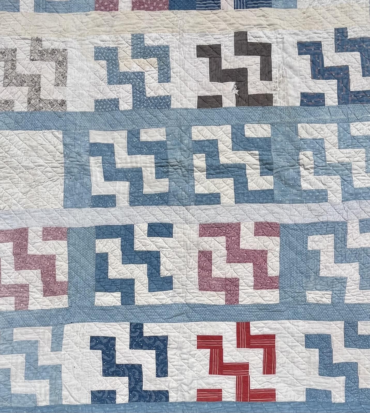 画像2: ヴィンテージ パッチワーク キルト ハンドメイド 188cm x 152cm USA製 (VINTAGE)