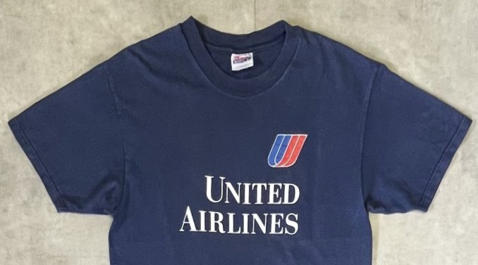 画像: 90'S UNITED AIRLINES 半袖 Tシャツ ネイビー (VINTAGE)